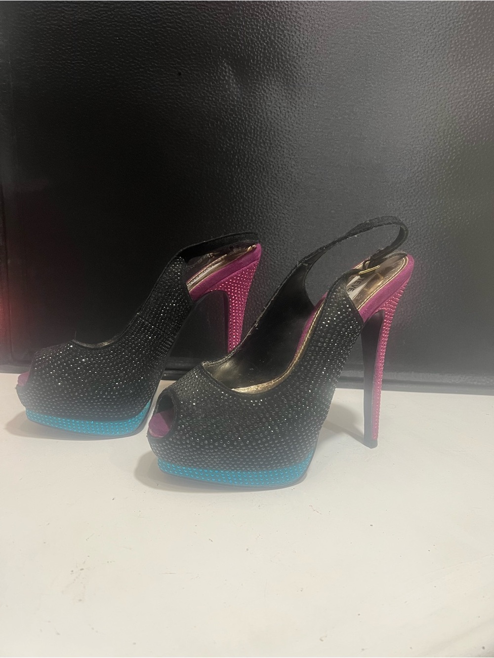 Steve Madden Masquerade Platform Slingbacks All Over Rhinestones